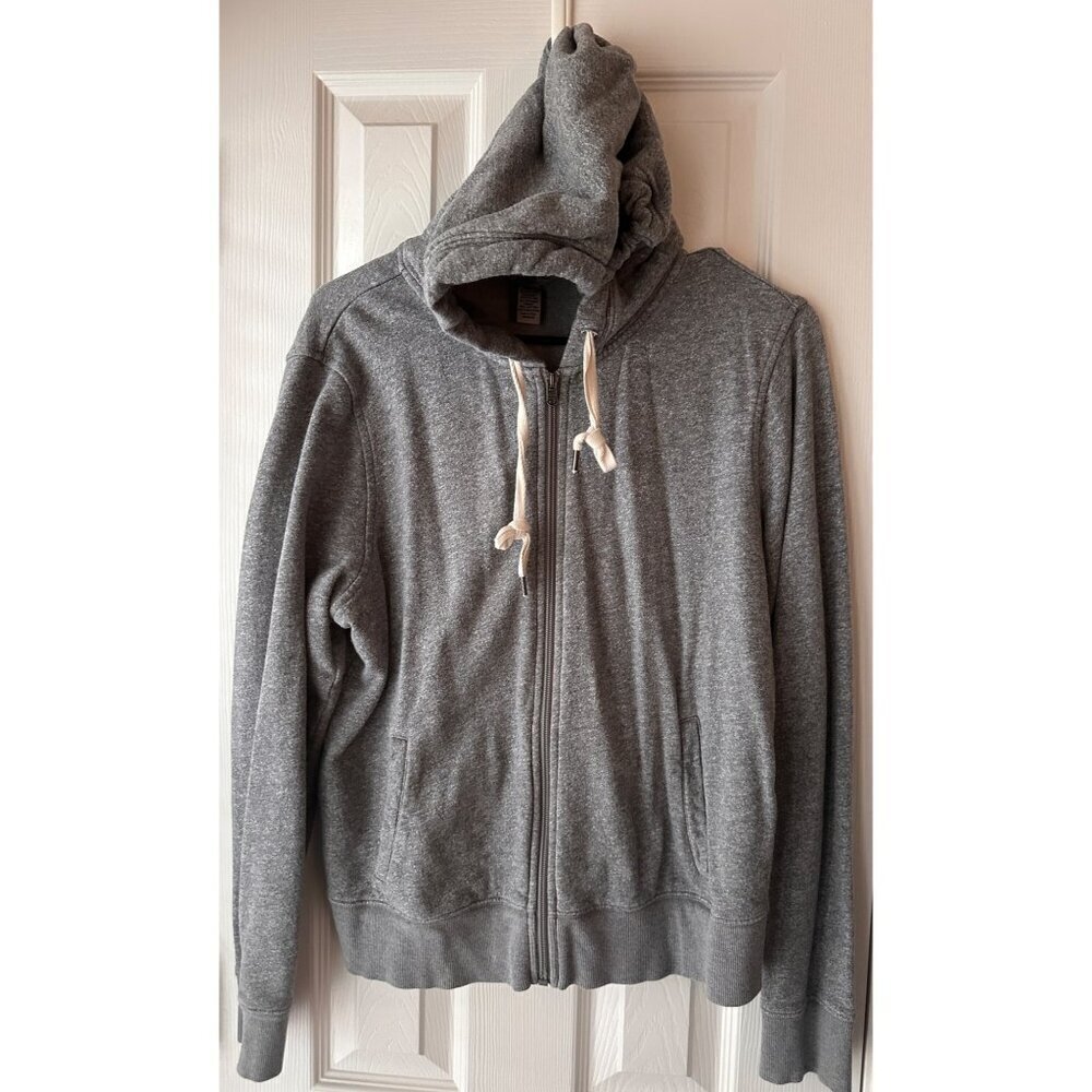 BASS Gray Hooded Full Zip Jacket Size L